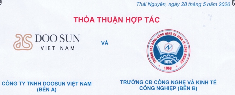 Thoả thuận hợp tác giữa IETC và Công ty TNHH DOOSUN Việt Nam về việc làm.